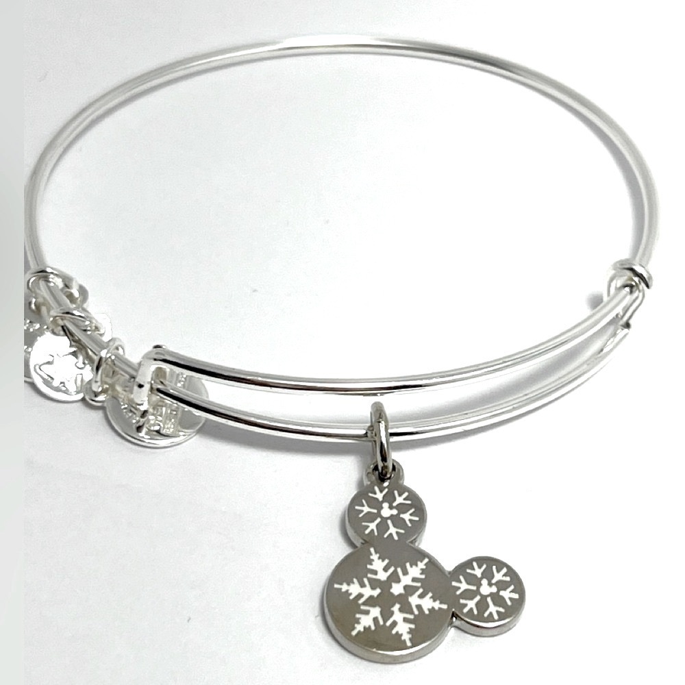 Alex and Ani Disney “Mickey Snowflake” Expandable Charm Bracelet. Shiny …